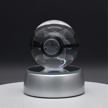 Popular Sun Moon Couple Eevee Creative 3D Pokémon Crystal Ball Cross-border Colorful Luminous Children's Gift