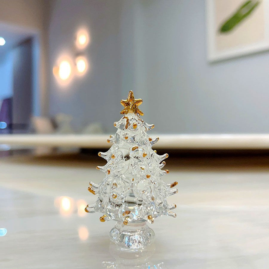 Crystal Christmas Tree Ornament Christmas Gift Birthday Gift Boyfriend and Girlfriend Home Living Room Decoration Green Peace Tree