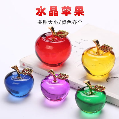 Crystal Apple Ornament Gift Christmas Eve Red Apple Crystal Gift Car Festival Car Ornament Christmas