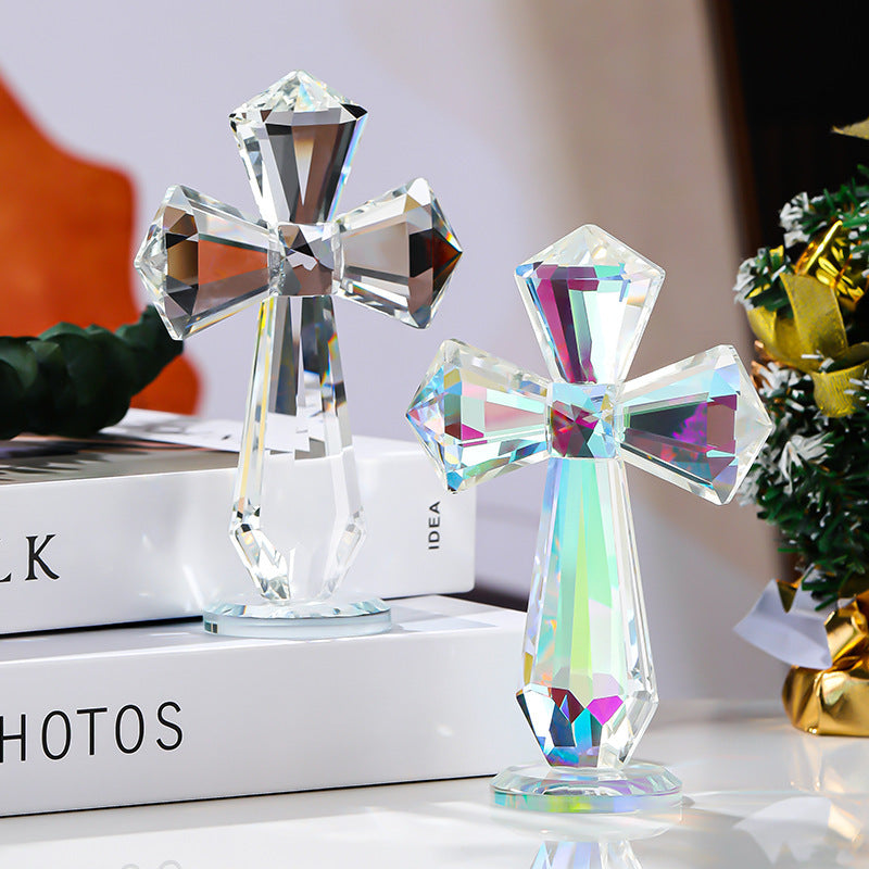 New European style crystal cross ornaments crystal crafts home living room entrance Christmas decorations cross-border sources