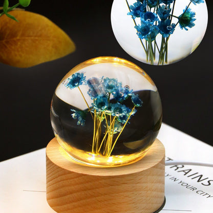 Senior romantic birthday gifts, real flowers, resin frozen ball ornaments, holiday gifts for girls, friends, girlfriends, mothers