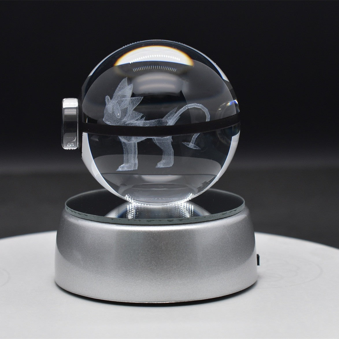 Popular Sun Moon Couple Eevee Creative 3D Pokémon Crystal Ball Cross-border Colorful Luminous Children's Gift