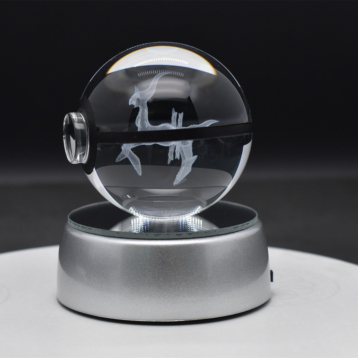 Popular Sun Moon Couple Eevee Creative 3D Pokémon Crystal Ball Cross-border Colorful Luminous Children's Gift