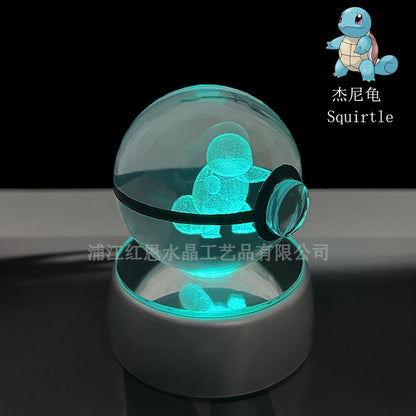 crystal poké ball pokéball 3d pokemon inner carving crystal ball glow ornament birthday gift wholesale