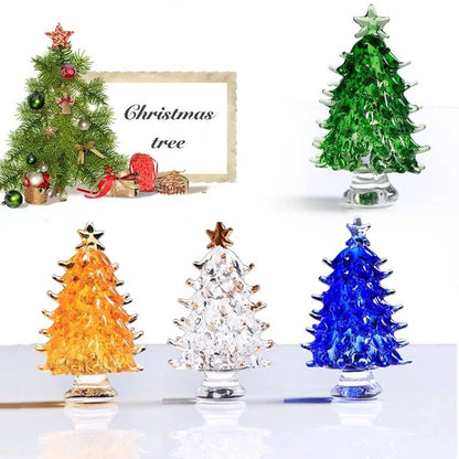 Crystal Christmas Tree Ornament Christmas Gift Birthday Gift Boyfriend and Girlfriend Home Living Room Decoration Green Peace Tree