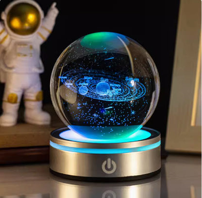 Internet celebrity crystal ball three-dimensional night light RGB color light atmosphere creative LED lamp small round crystal ball gift lamp