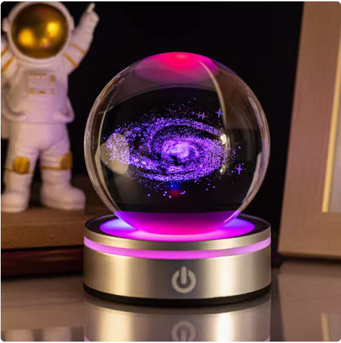 Internet celebrity crystal ball three-dimensional night light RGB color light atmosphere creative LED lamp small round crystal ball gift lamp