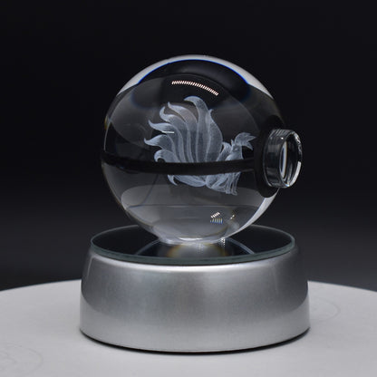 Popular Sun Moon Couple Eevee Creative 3D Pokémon Crystal Ball Cross-border Colorful Luminous Children's Gift