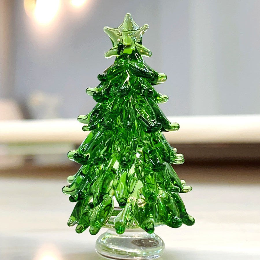 Crystal Christmas Tree Ornament Christmas Gift Birthday Gift Boyfriend and Girlfriend Home Living Room Decoration Green Peace Tree