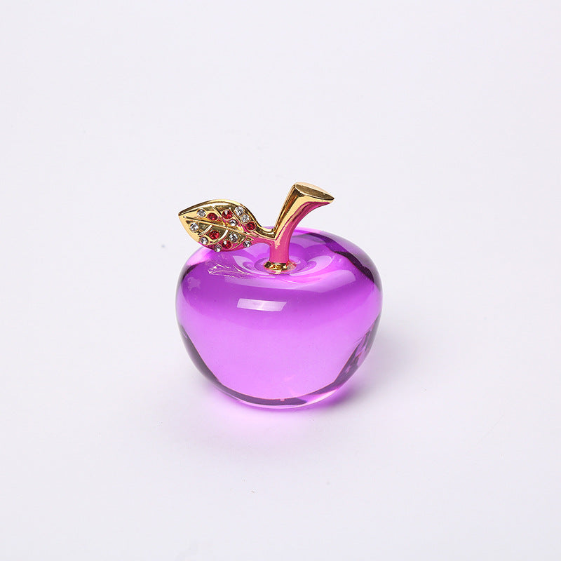 Crystal Apple Ornament Gift Christmas Eve Red Apple Crystal Gift Car Festival Car Ornament Christmas