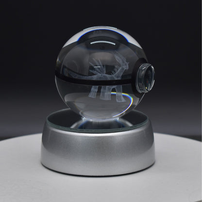 Popular Sun Moon Couple Eevee Creative 3D Pokémon Crystal Ball Cross-border Colorful Luminous Children's Gift