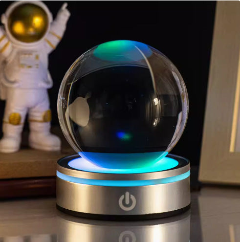Internet celebrity crystal ball three-dimensional night light RGB color light atmosphere creative LED lamp small round crystal ball gift lamp