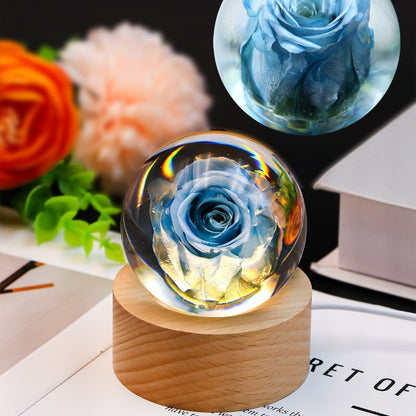 Senior romantic birthday gifts, real flowers, resin frozen ball ornaments, holiday gifts for girls, friends, girlfriends, mothers