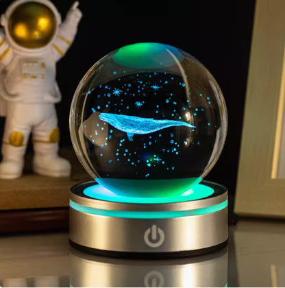 Internet celebrity crystal ball three-dimensional night light RGB color light atmosphere creative LED lamp small round crystal ball gift lamp