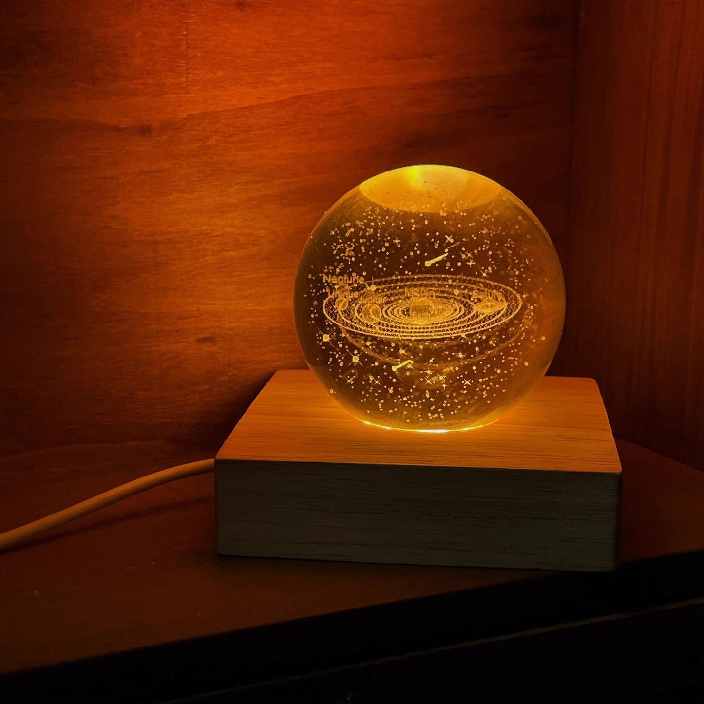 Bored Take a look at the solar system! Romantic glowing crystal ball ornaments for holiday birthday commemorative gifts
