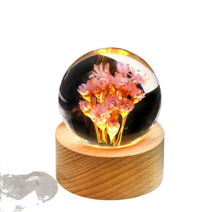 Senior romantic birthday gifts, real flowers, resin frozen ball ornaments, holiday gifts for girls, friends, girlfriends, mothers