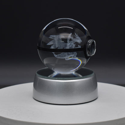 Popular Sun Moon Couple Eevee Creative 3D Pokémon Crystal Ball Cross-border Colorful Luminous Children's Gift