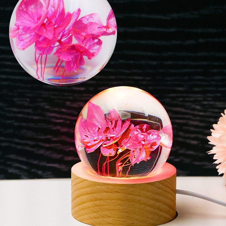 Senior romantic birthday gifts, real flowers, resin frozen ball ornaments, holiday gifts for girls, friends, girlfriends, mothers