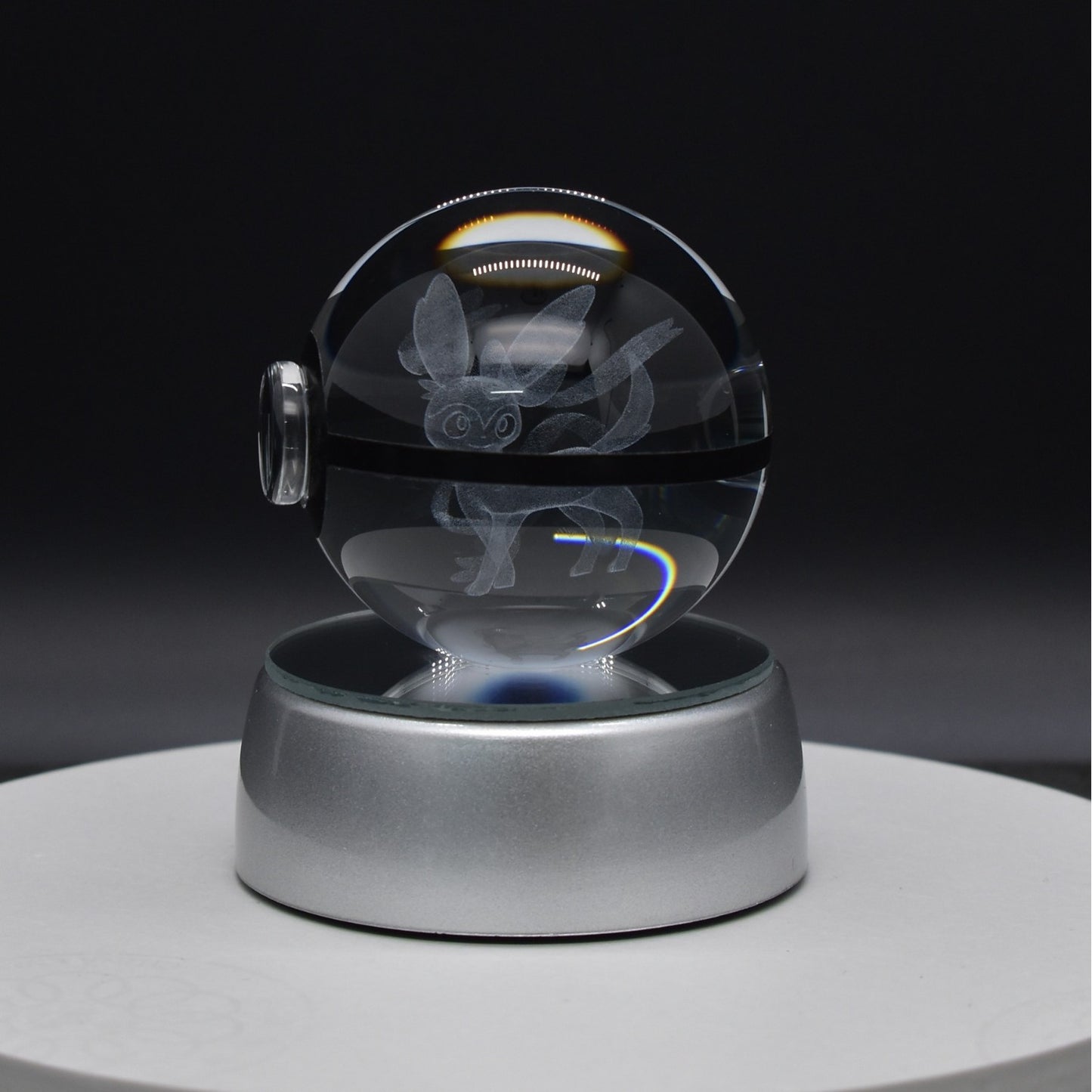 Popular Sun Moon Couple Eevee Creative 3D Pokémon Crystal Ball Cross-border Colorful Luminous Children's Gift