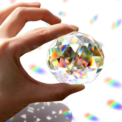 Cross border clear crystal ball multi-sided cutting crystal ball prism ball window rainbow manufacturer window prism suncatcher