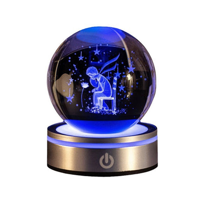 Internet celebrity crystal ball three-dimensional night light RGB color light atmosphere creative LED lamp small round crystal ball gift lamp