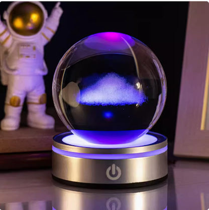 Internet celebrity crystal ball three-dimensional night light RGB color light atmosphere creative LED lamp small round crystal ball gift lamp