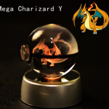 crystal poké ball pokéball 3d pokemon inner carving crystal ball glow ornament birthday gift wholesale