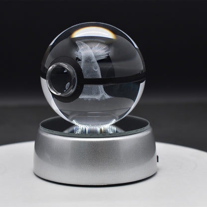 Popular Sun Moon Couple Eevee Creative 3D Pokémon Crystal Ball Cross-border Colorful Luminous Children's Gift