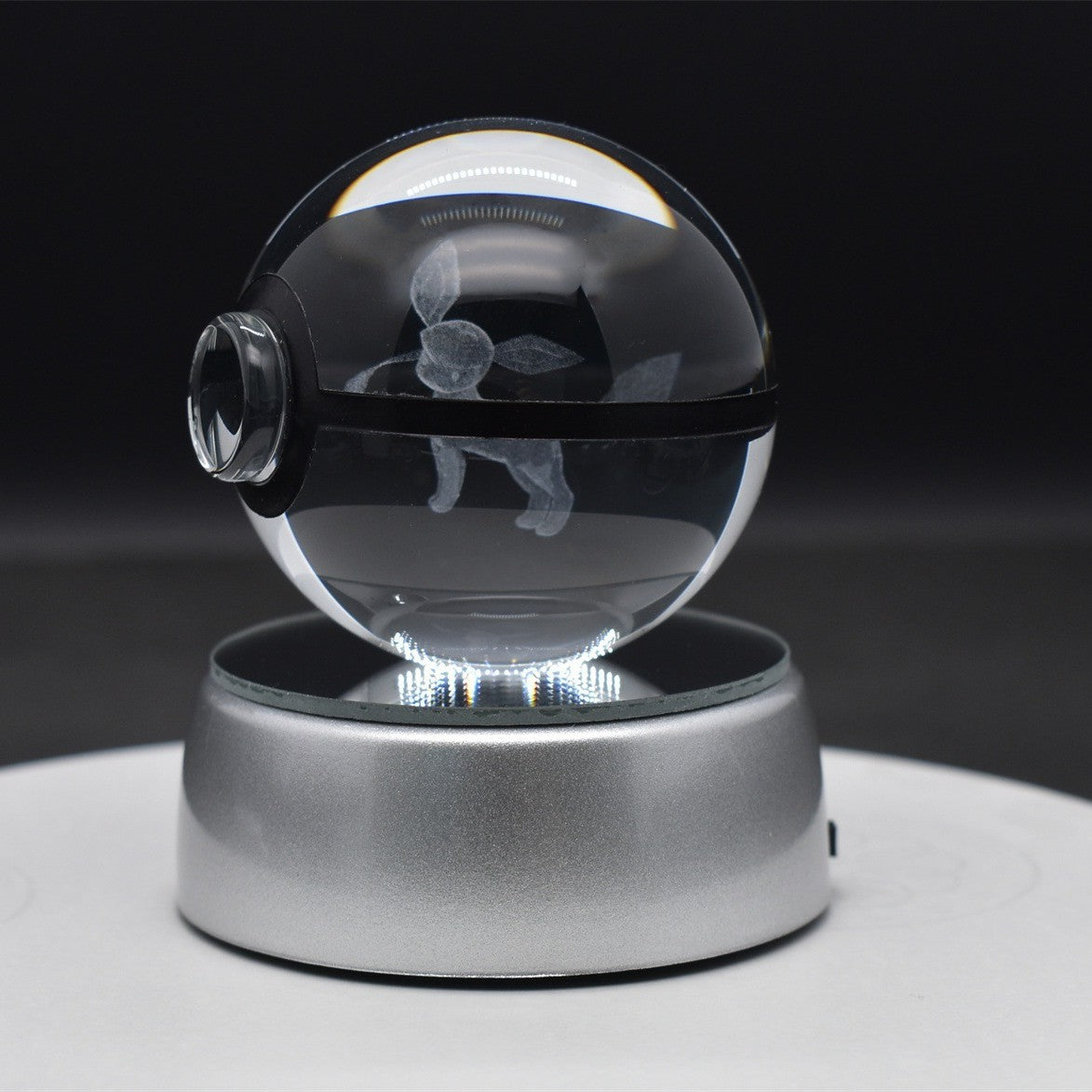 Popular Sun Moon Couple Eevee Creative 3D Pokémon Crystal Ball Cross-border Colorful Luminous Children's Gift