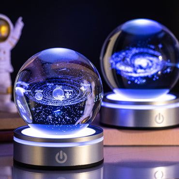 Internet celebrity crystal ball three-dimensional night light RGB color light atmosphere creative LED lamp small round crystal ball gift lamp