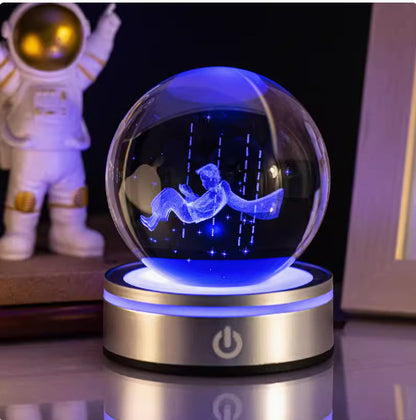 Internet celebrity crystal ball three-dimensional night light RGB color light atmosphere creative LED lamp small round crystal ball gift lamp