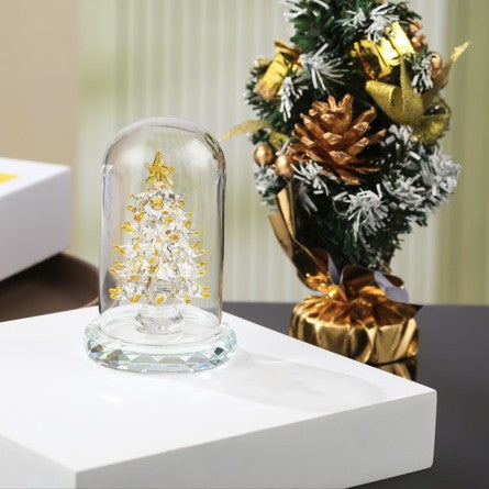 Crystal Christmas Tree Ornament Christmas Gift Birthday Gift Boyfriend and Girlfriend Home Living Room Decoration Green Peace Tree