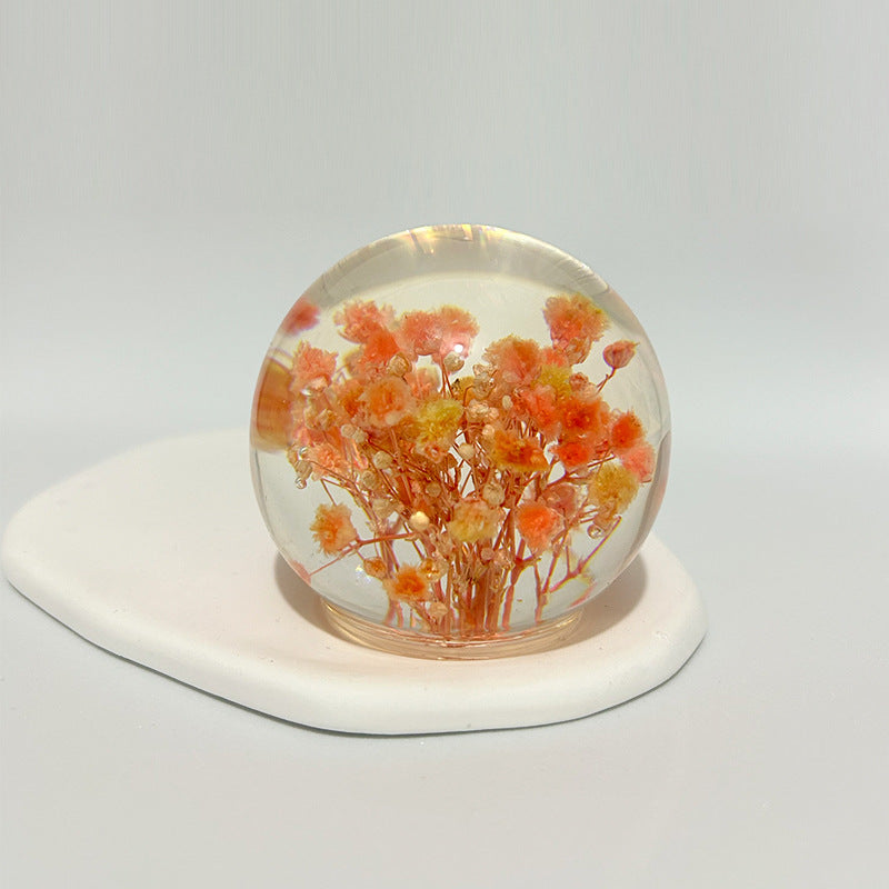 Creative dandelion dried flower specimen crystal ball resin natural wood crafts ornaments home decoration gifts