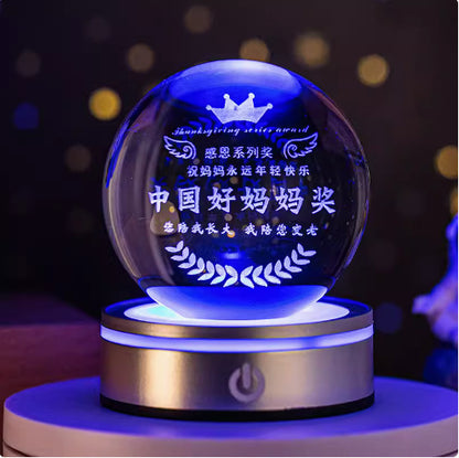 Internet celebrity crystal ball three-dimensional night light RGB color light atmosphere creative LED lamp small round crystal ball gift lamp