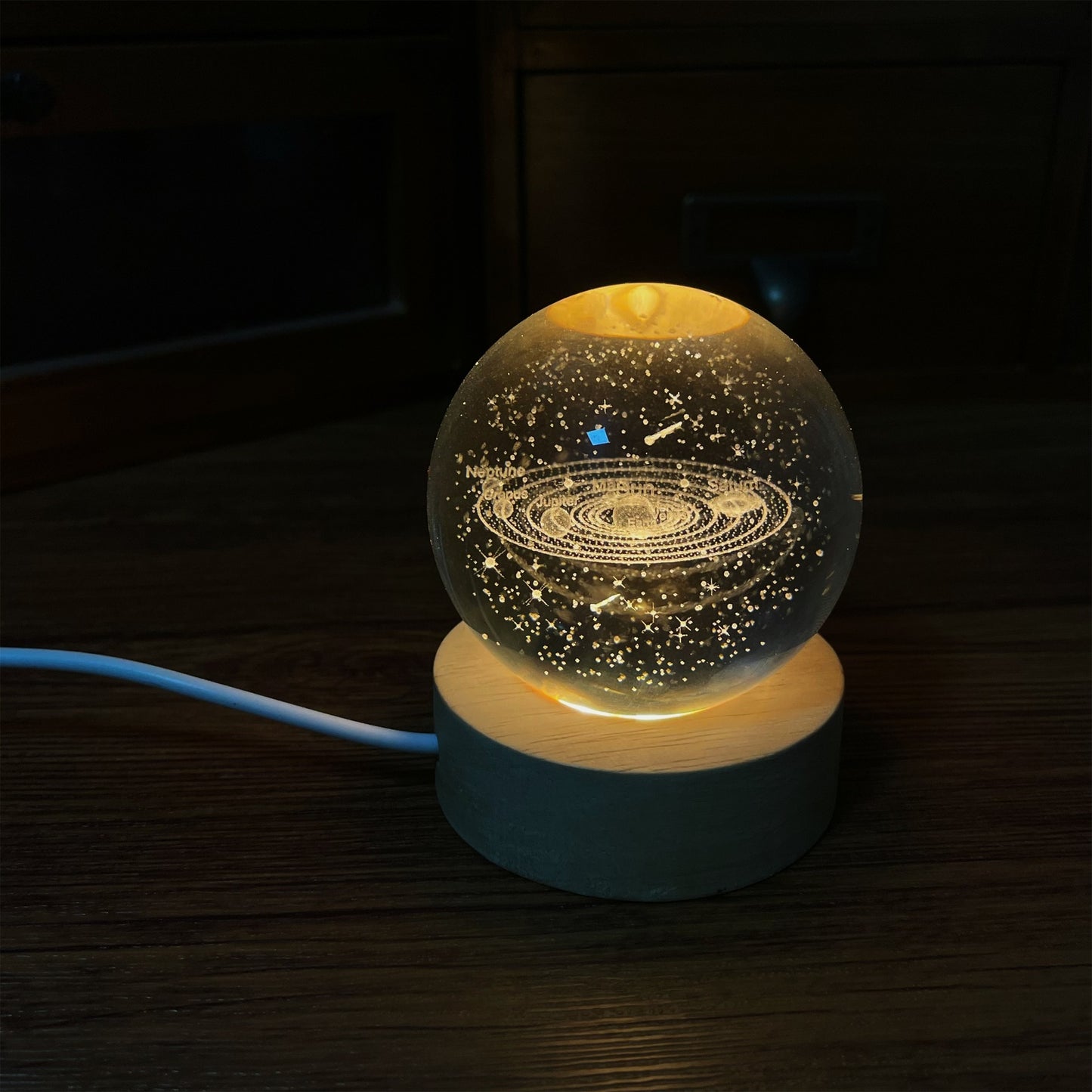 Bored Take a look at the solar system! Romantic glowing crystal ball ornaments for holiday birthday commemorative gifts
