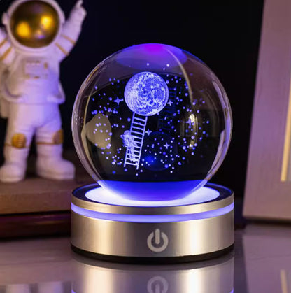 Internet celebrity crystal ball three-dimensional night light RGB color light atmosphere creative LED lamp small round crystal ball gift lamp