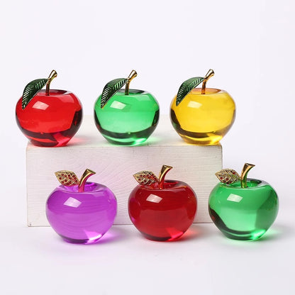 Crystal Apple Ornament Gift Christmas Eve Red Apple Crystal Gift Car Festival Car Ornament Christmas