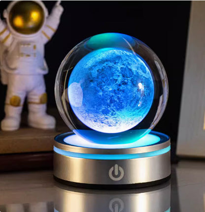 Internet celebrity crystal ball three-dimensional night light RGB color light atmosphere creative LED lamp small round crystal ball gift lamp
