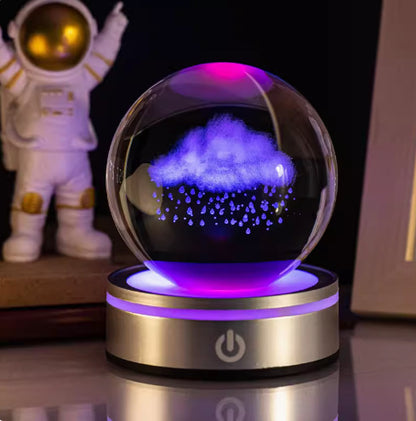 Internet celebrity crystal ball three-dimensional night light RGB color light atmosphere creative LED lamp small round crystal ball gift lamp