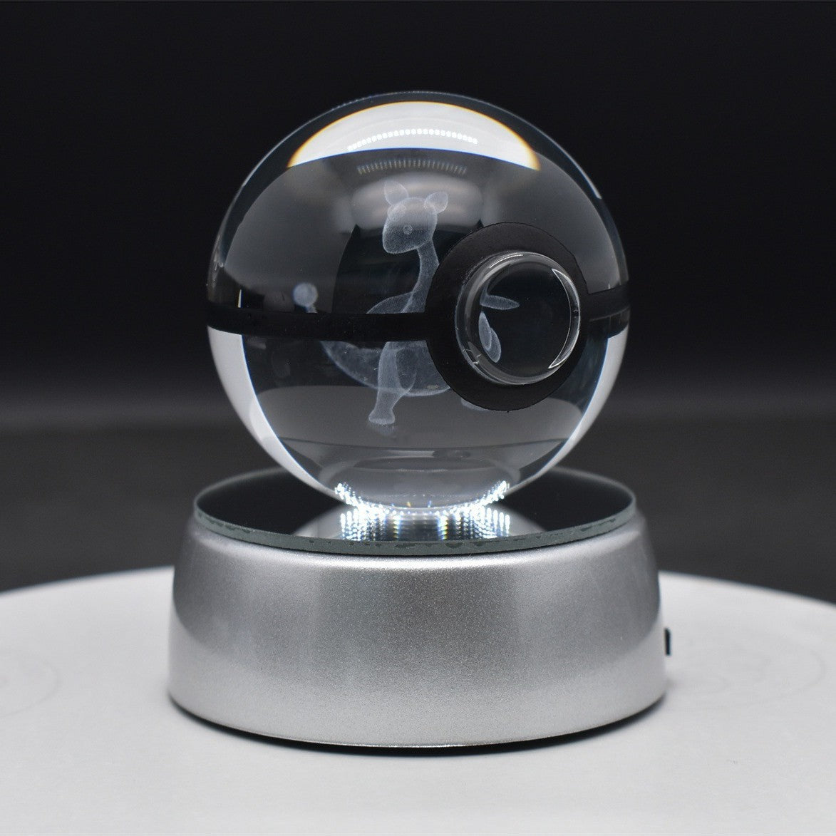 Popular Sun Moon Couple Eevee Creative 3D Pokémon Crystal Ball Cross-border Colorful Luminous Children's Gift