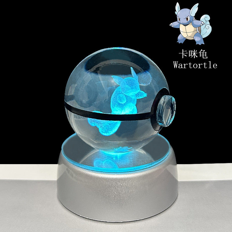 crystal poké ball pokéball 3d pokemon inner carving crystal ball glow ornament birthday gift wholesale