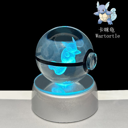 crystal poké ball pokéball 3d pokemon inner carving crystal ball glow ornament birthday gift wholesale