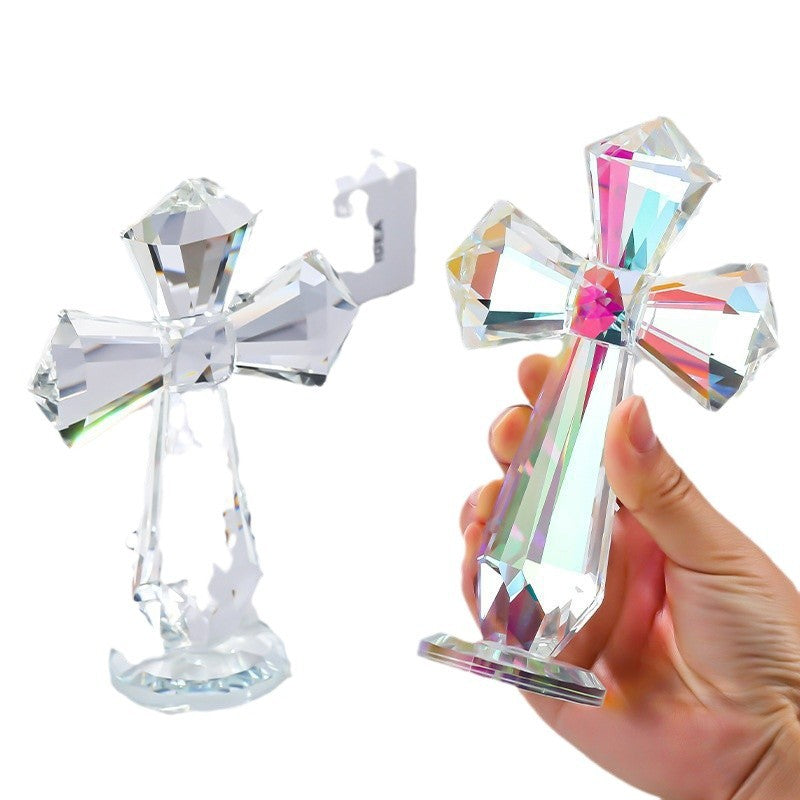 New European style crystal cross ornaments crystal crafts home living room entrance Christmas decorations cross-border sources