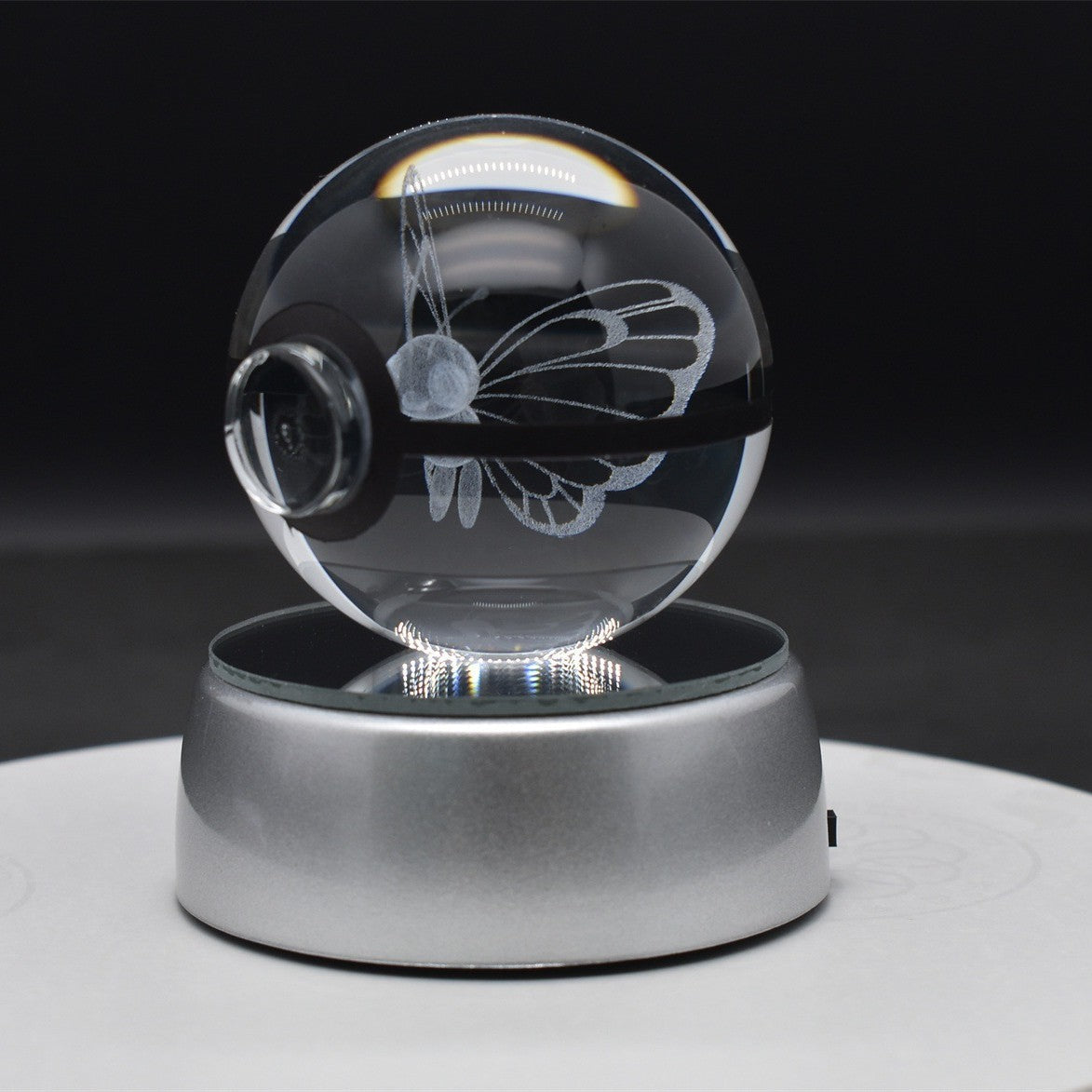 Popular Sun Moon Couple Eevee Creative 3D Pokémon Crystal Ball Cross-border Colorful Luminous Children's Gift