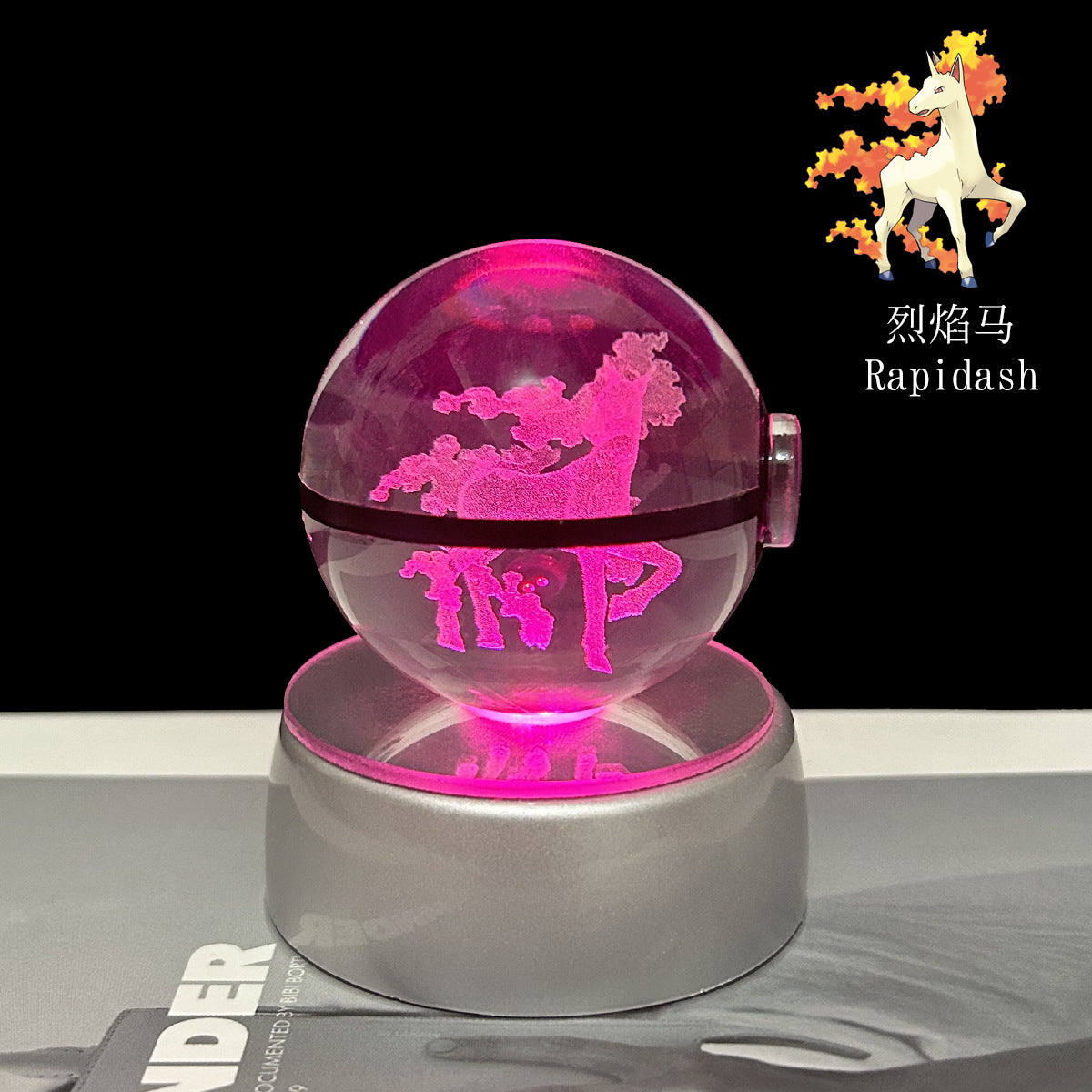 crystal poké ball pokéball 3d pokemon inner carving crystal ball glow ornament birthday gift wholesale