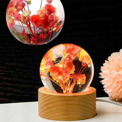 Senior romantic birthday gifts, real flowers, resin frozen ball ornaments, holiday gifts for girls, friends, girlfriends, mothers