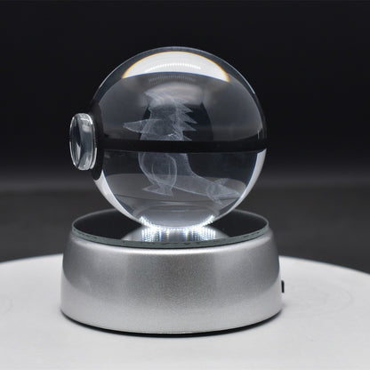 Popular Sun Moon Couple Eevee Creative 3D Pokémon Crystal Ball Cross-border Colorful Luminous Children's Gift