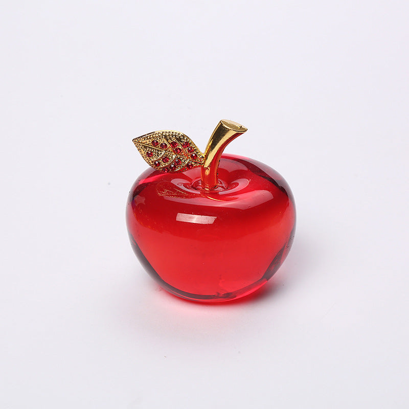 Crystal Apple Ornament Gift Christmas Eve Red Apple Crystal Gift Car Festival Car Ornament Christmas