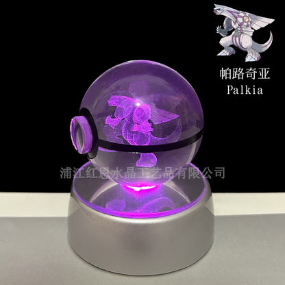 crystal poké ball pokéball 3d pokemon inner carving crystal ball glow ornament birthday gift wholesale