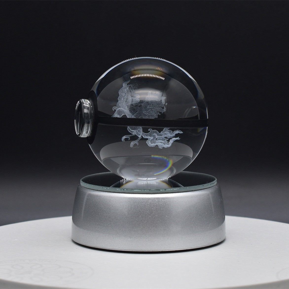 Popular Sun Moon Couple Eevee Creative 3D Pokémon Crystal Ball Cross-border Colorful Luminous Children's Gift